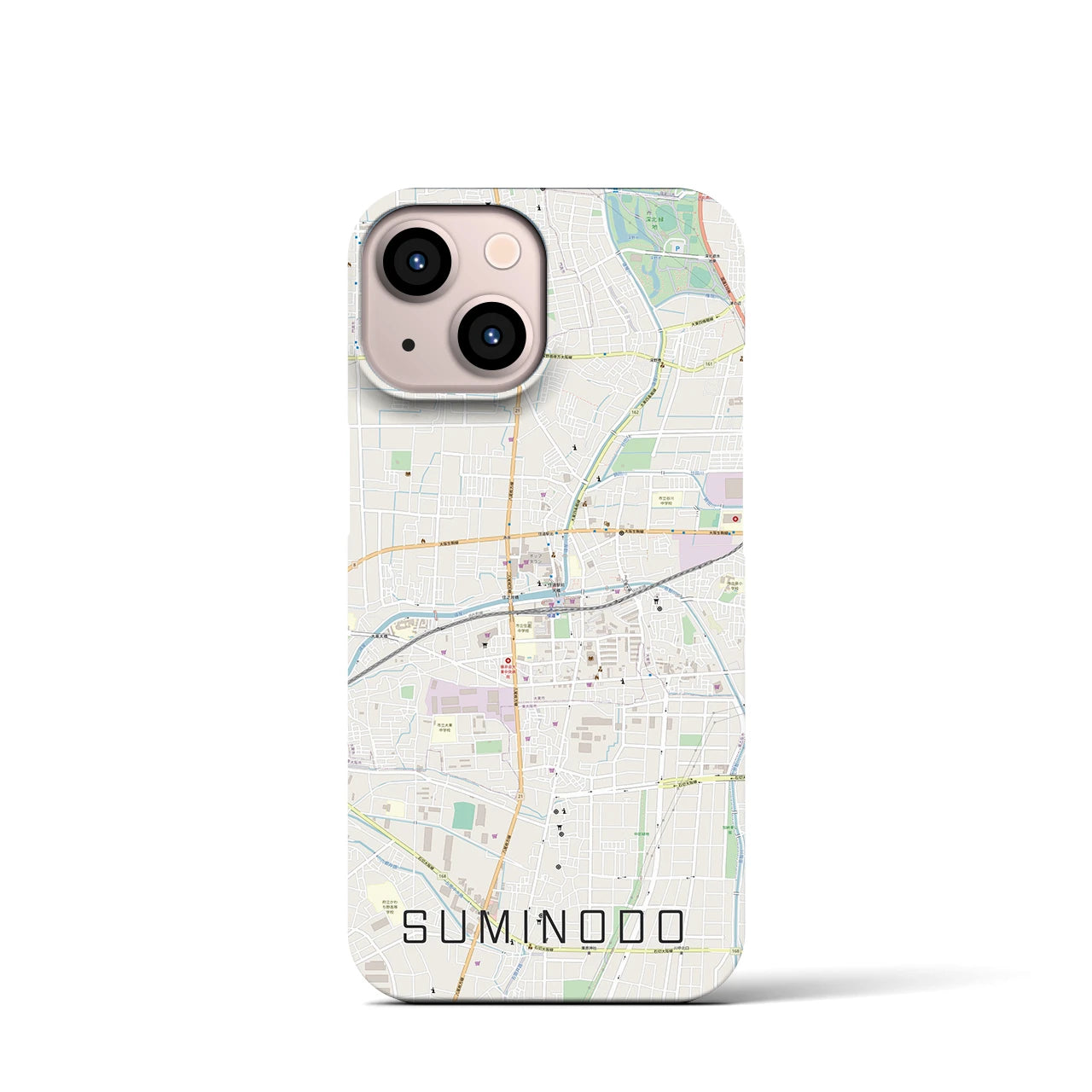 【住道(大阪府)】地図柄iPhoneケース(バックカバータイプ)