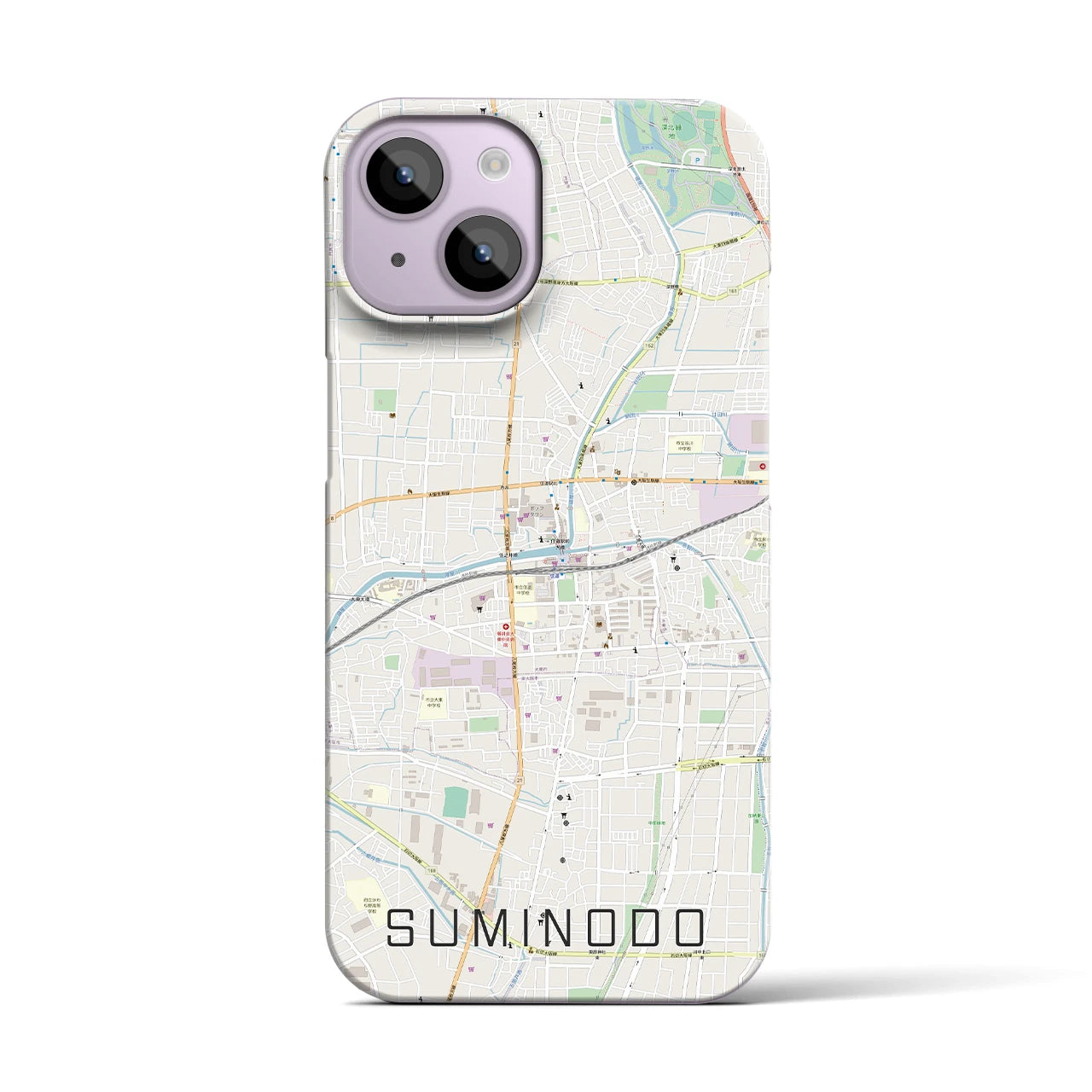 【住道(大阪府)】地図柄iPhoneケース(バックカバータイプ)