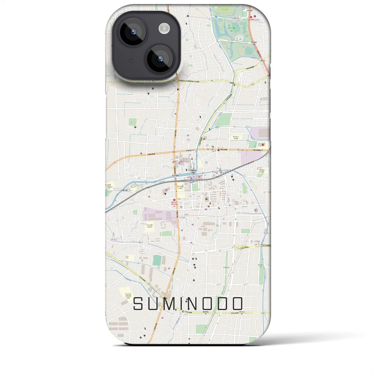 【住道(大阪府)】地図柄iPhoneケース(バックカバータイプ)