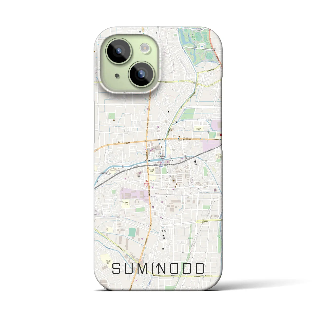 【住道(大阪府)】地図柄iPhoneケース(バックカバータイプ)