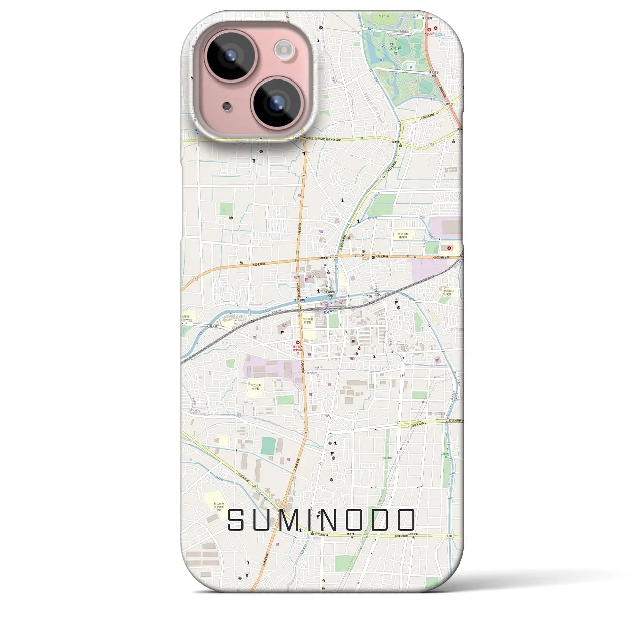 【住道(大阪府)】地図柄iPhoneケース(バックカバータイプ)