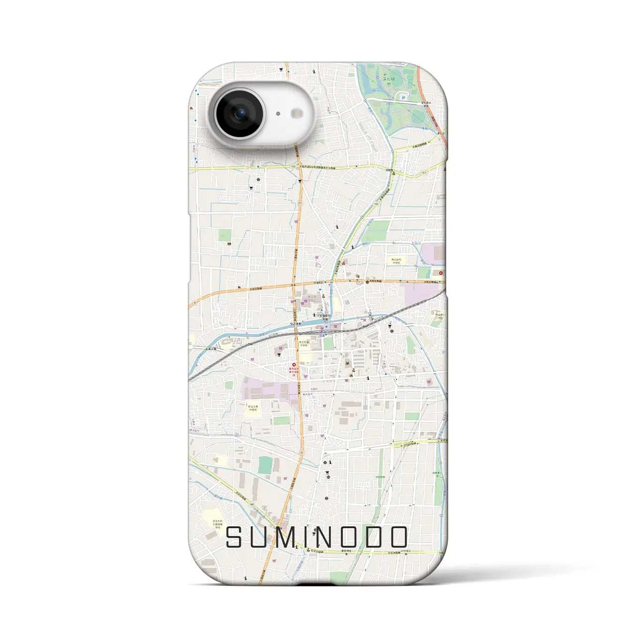 【住道(大阪府)】地図柄iPhoneケース(バックカバータイプ)