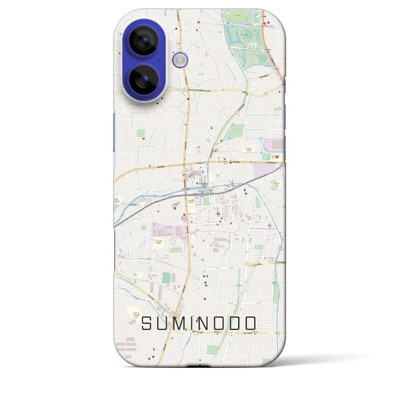 【住道(大阪府)】地図柄iPhoneケース(バックカバータイプ)ナチュラル・iPhone 16 Pro Max 用