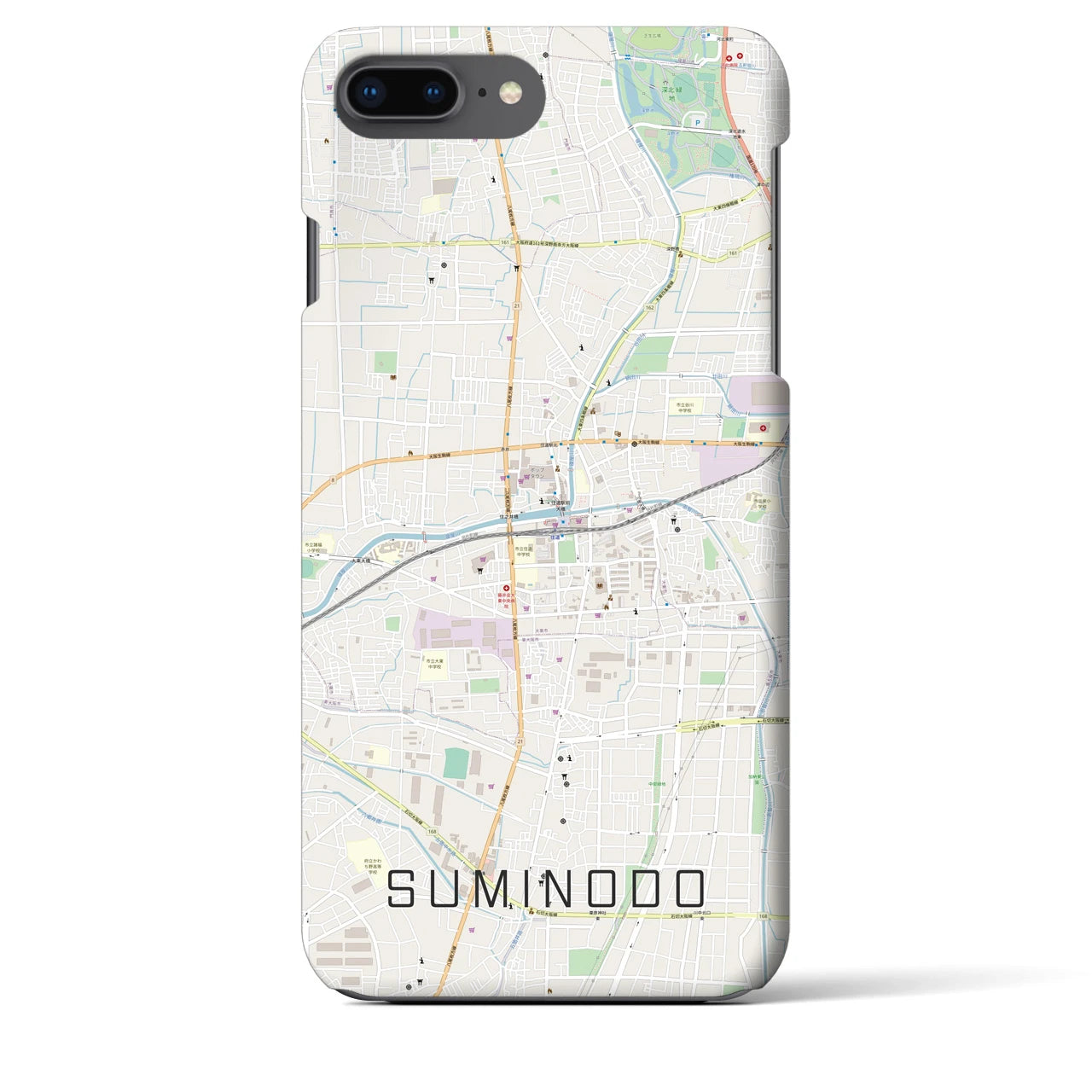 【住道(大阪府)】地図柄iPhoneケース(バックカバータイプ)