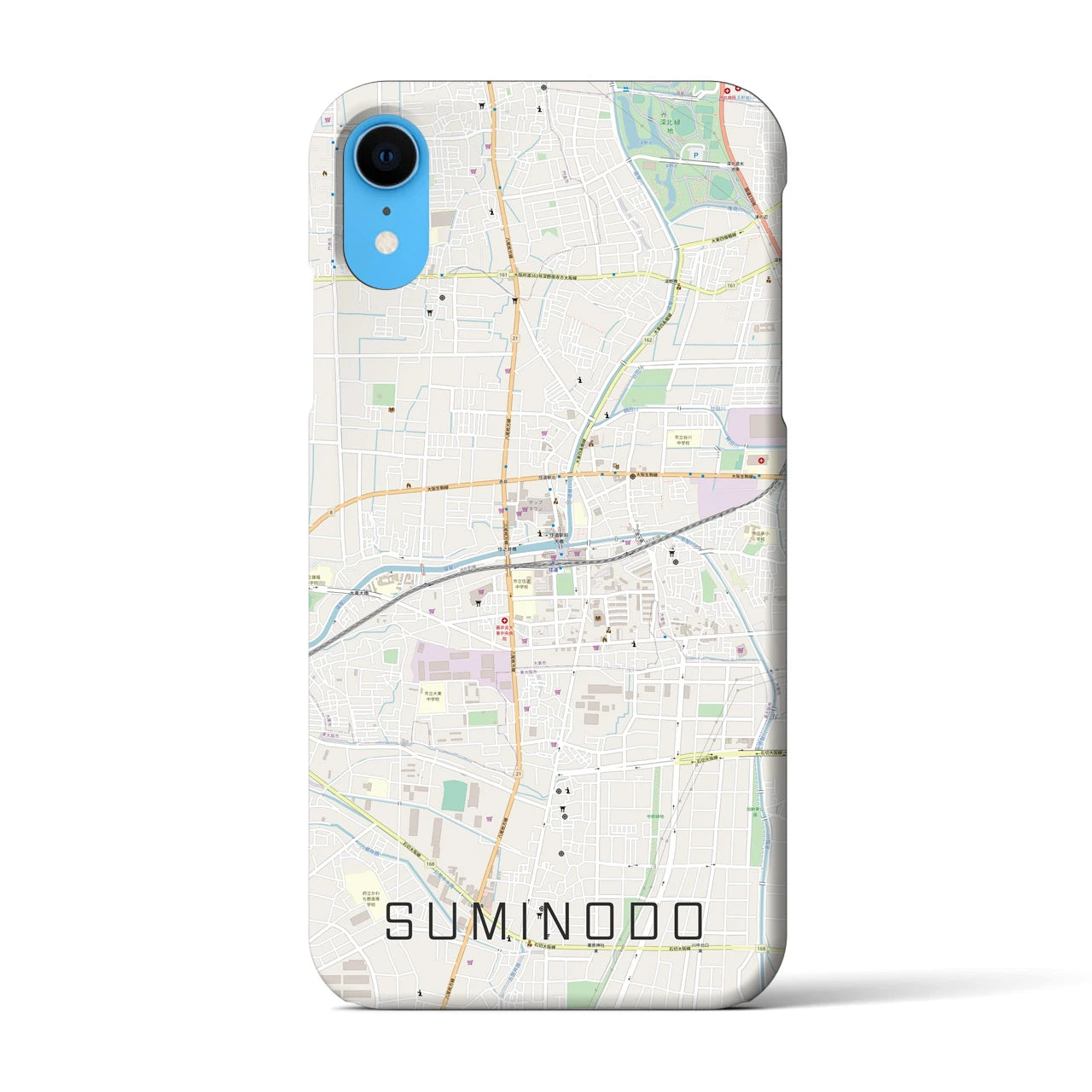 【住道(大阪府)】地図柄iPhoneケース(バックカバータイプ)