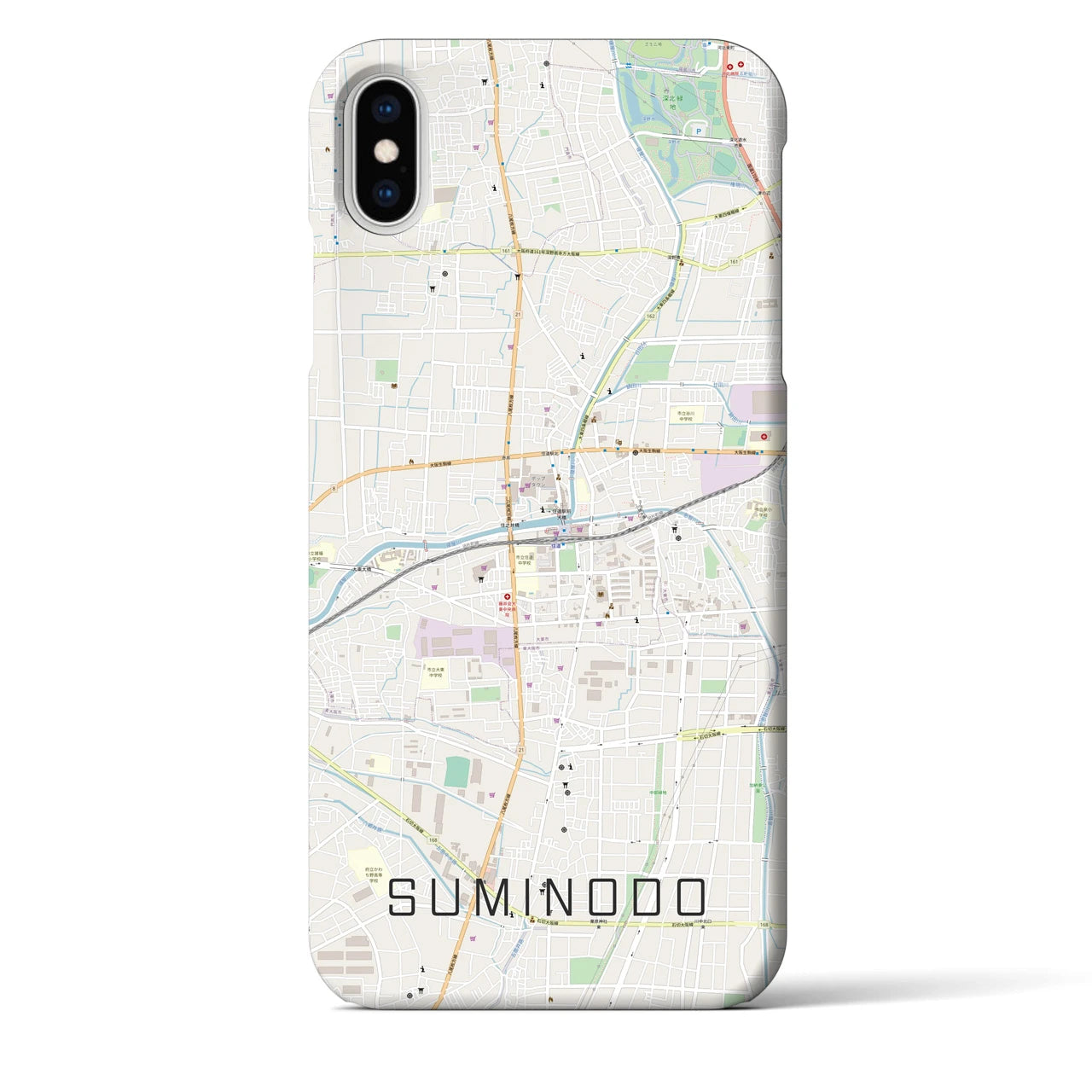 【住道(大阪府)】地図柄iPhoneケース(バックカバータイプ)