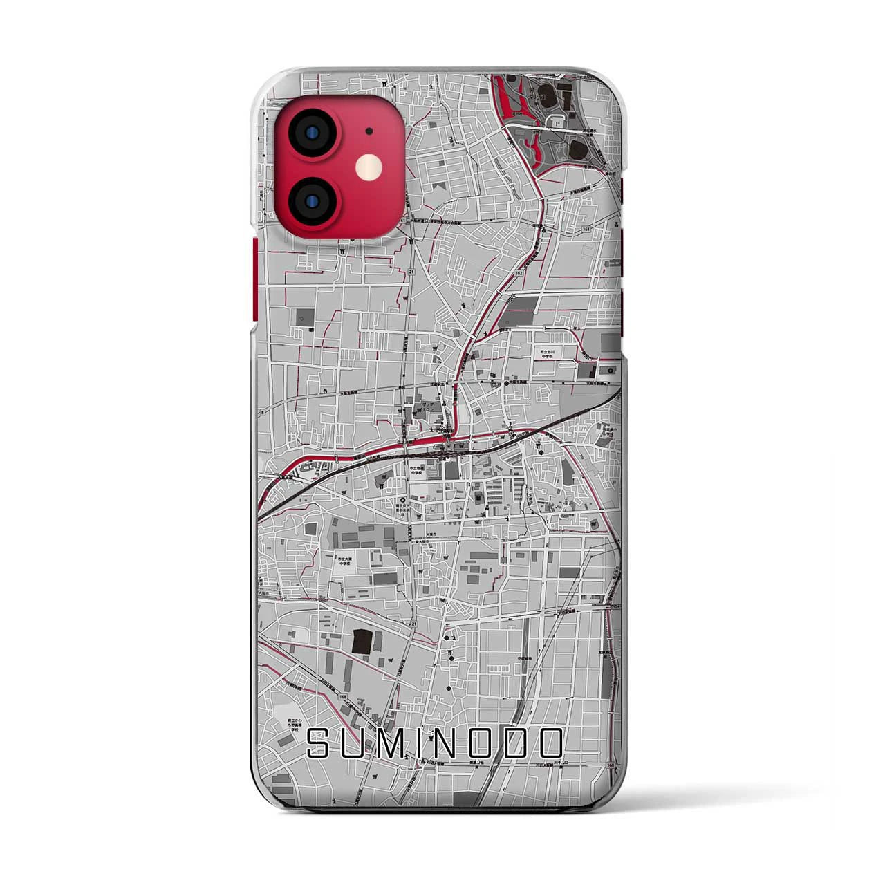 【住道(大阪府)】地図柄iPhoneケース(クリアタイプ)