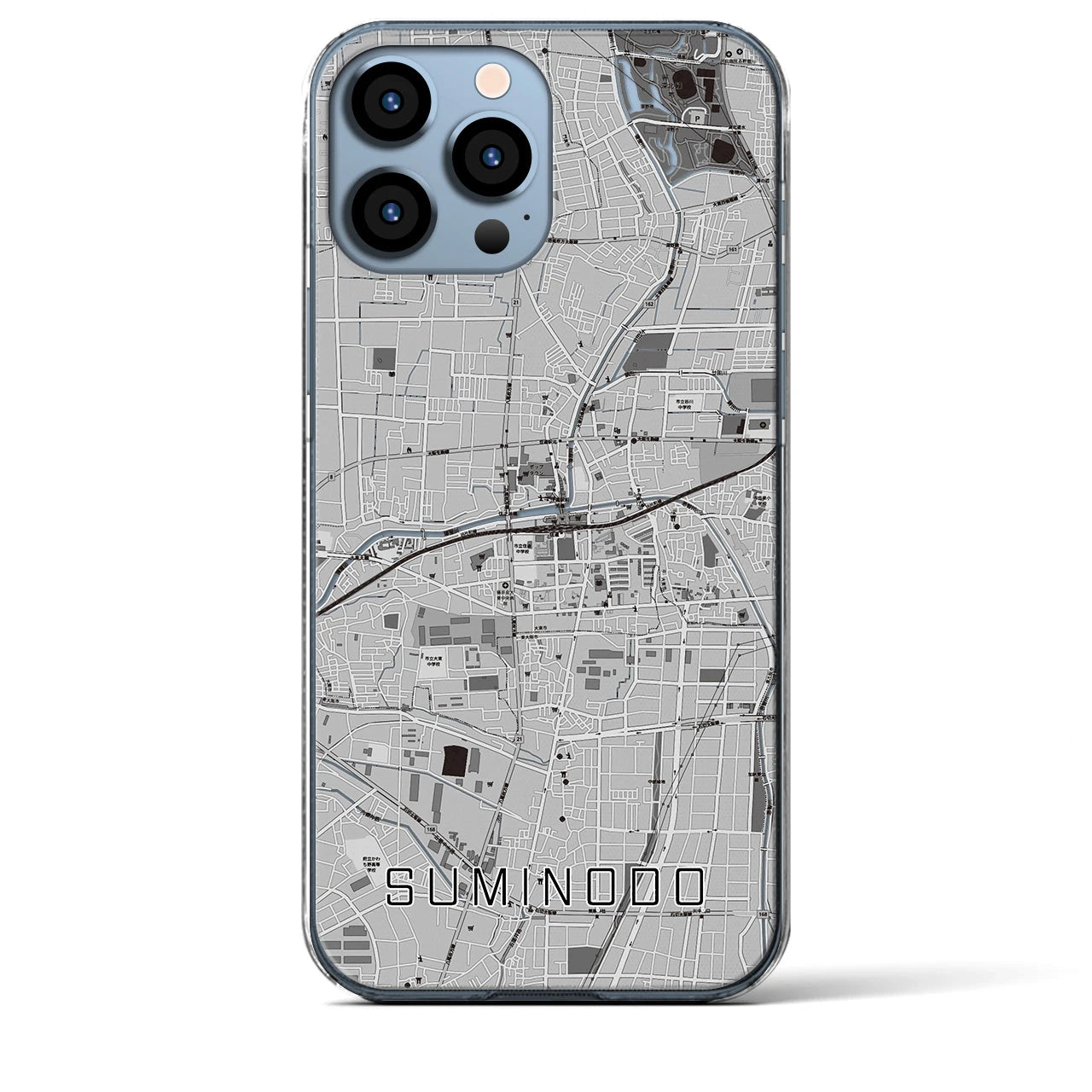 【住道(大阪府)】地図柄iPhoneケース(クリアタイプ)