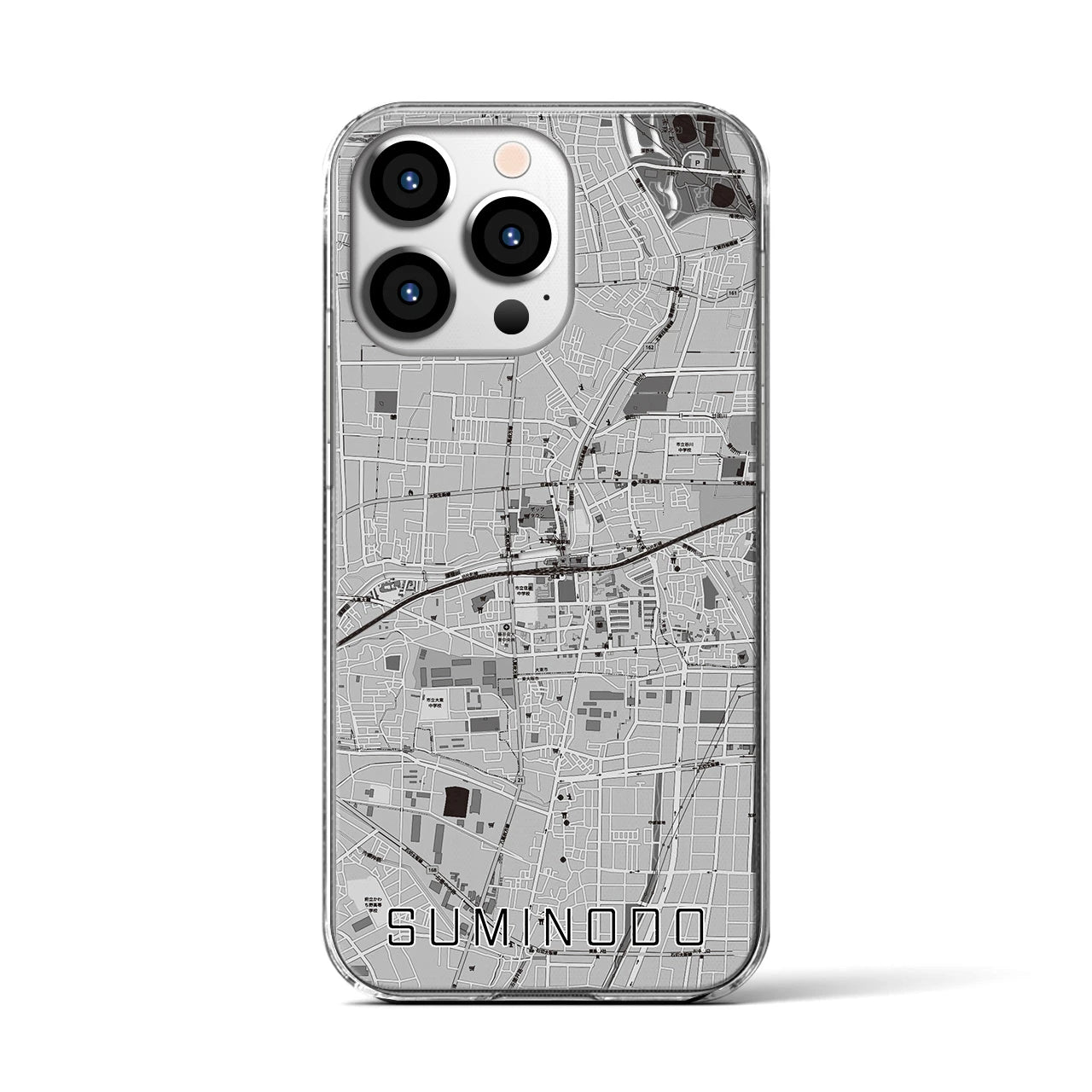 【住道(大阪府)】地図柄iPhoneケース(クリアタイプ)