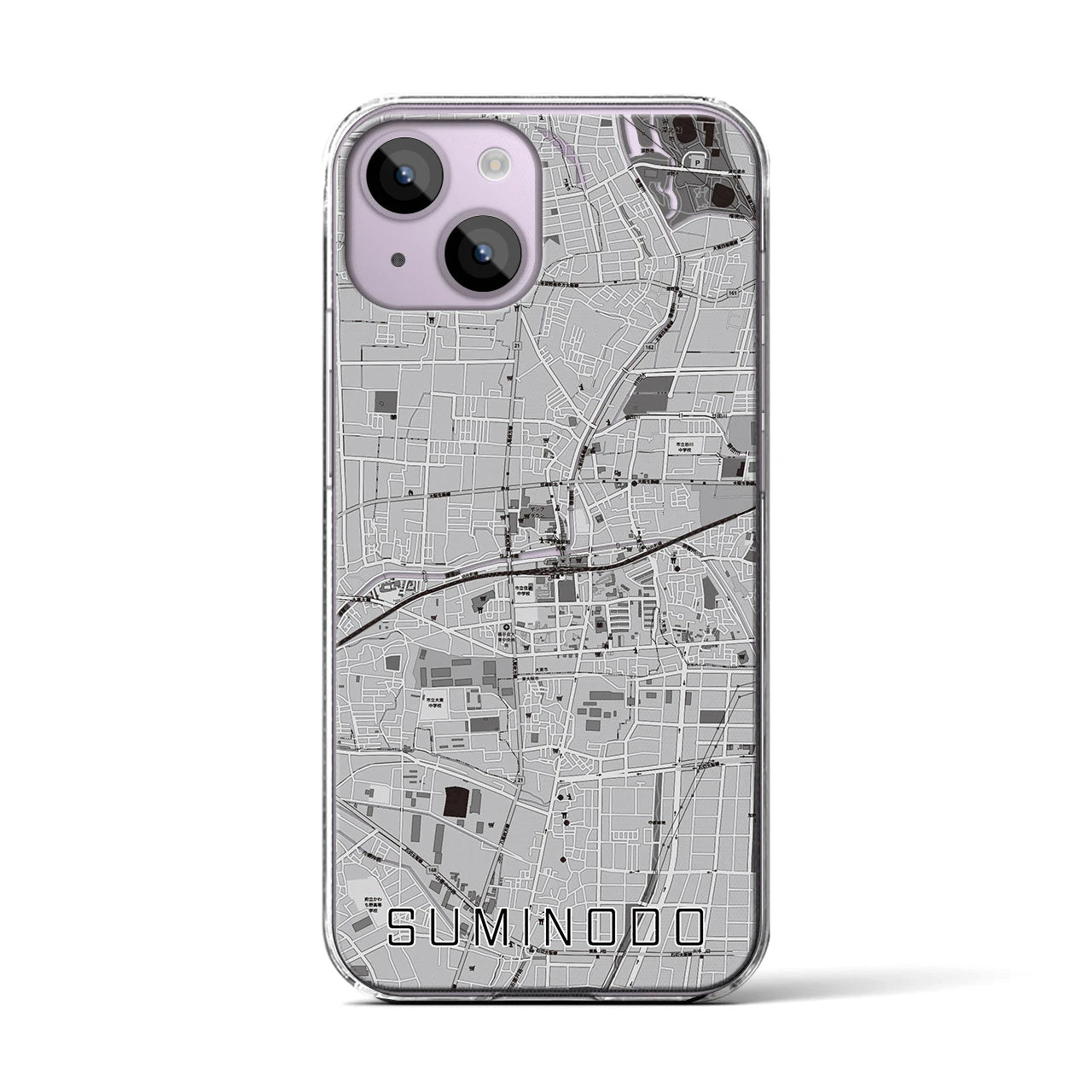 【住道(大阪府)】地図柄iPhoneケース(クリアタイプ)