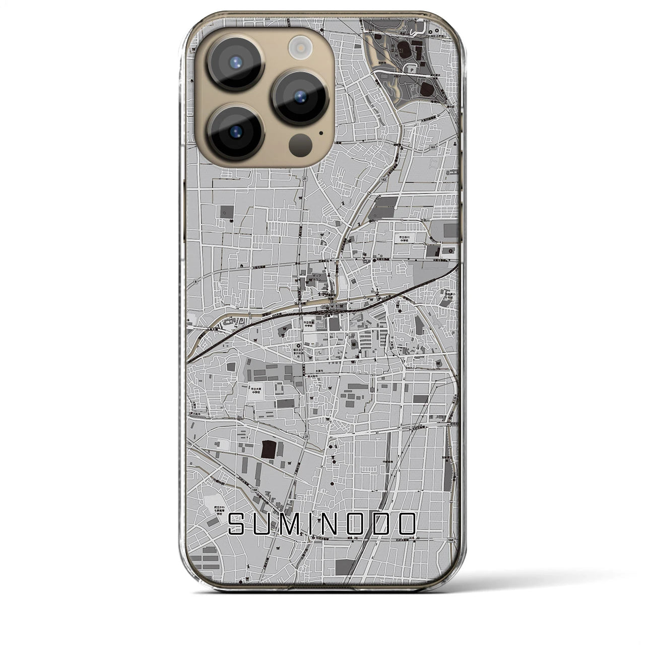 【住道(大阪府)】地図柄iPhoneケース(クリアタイプ)