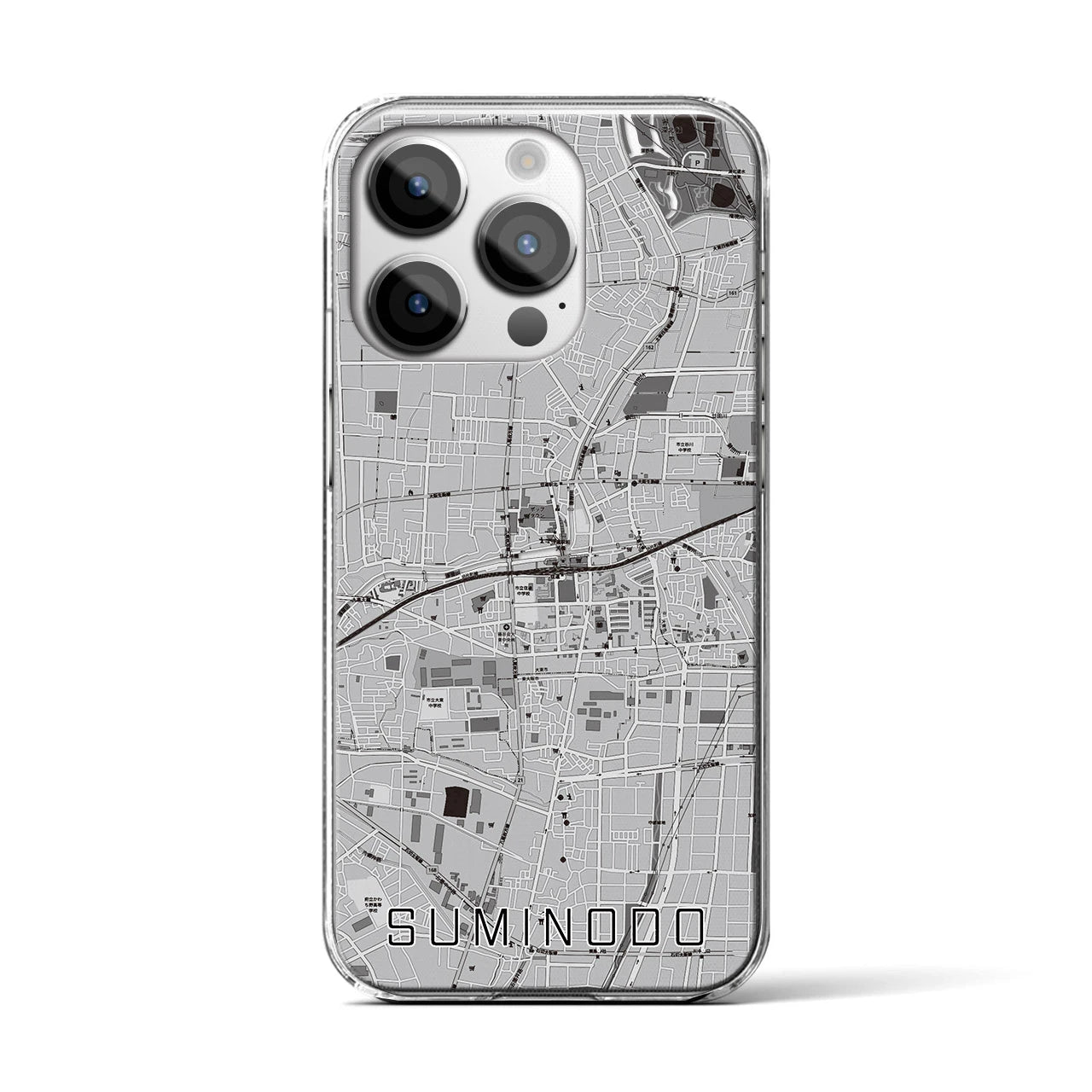 【住道(大阪府)】地図柄iPhoneケース(クリアタイプ)