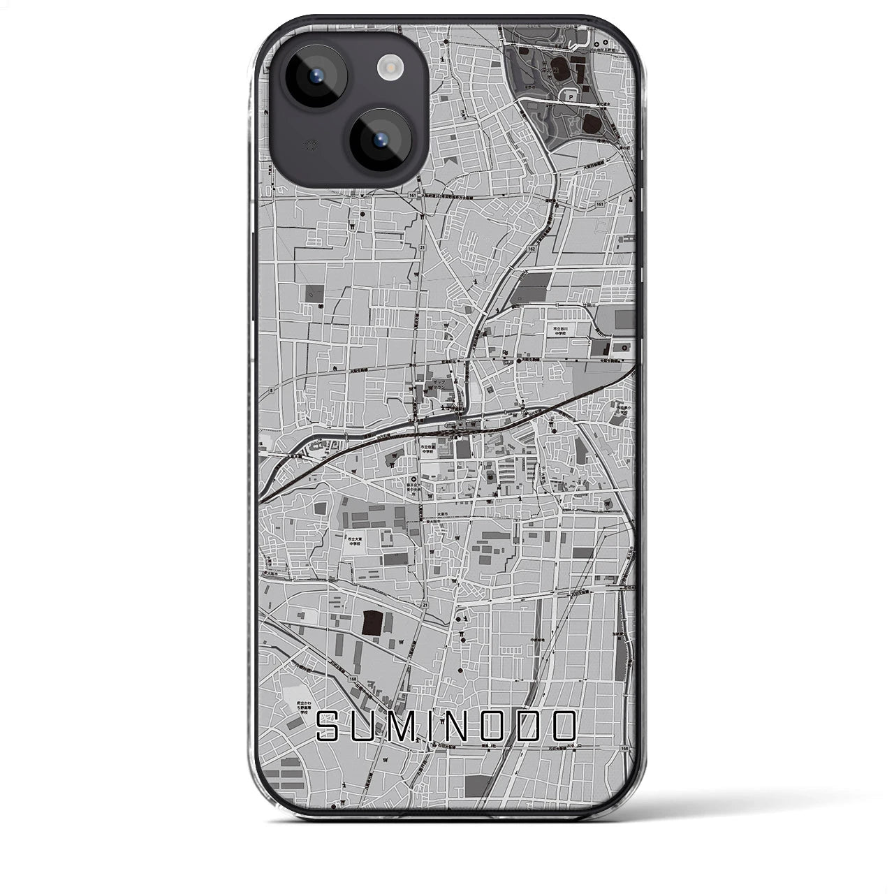 【住道(大阪府)】地図柄iPhoneケース(クリアタイプ)