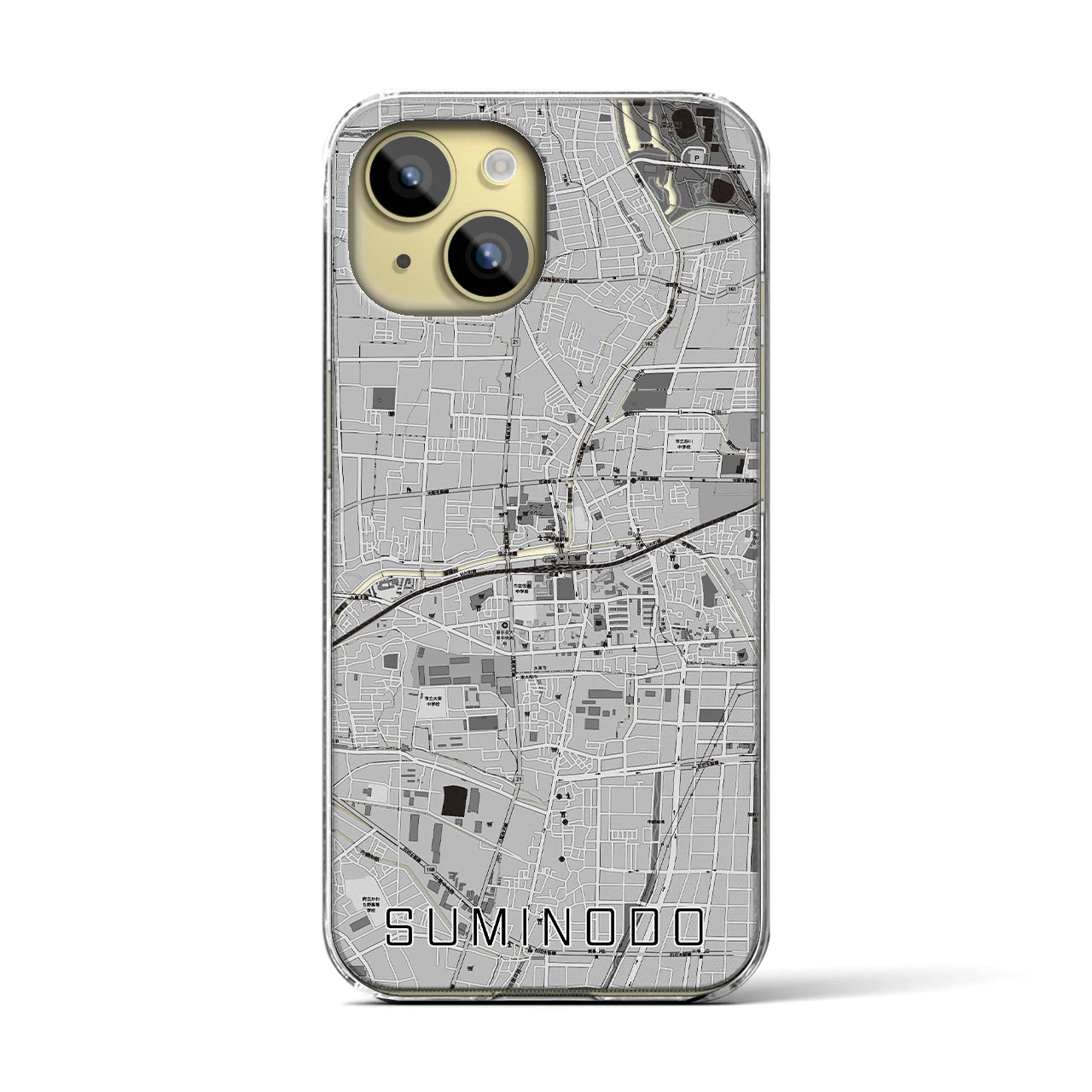 【住道(大阪府)】地図柄iPhoneケース(クリアタイプ)