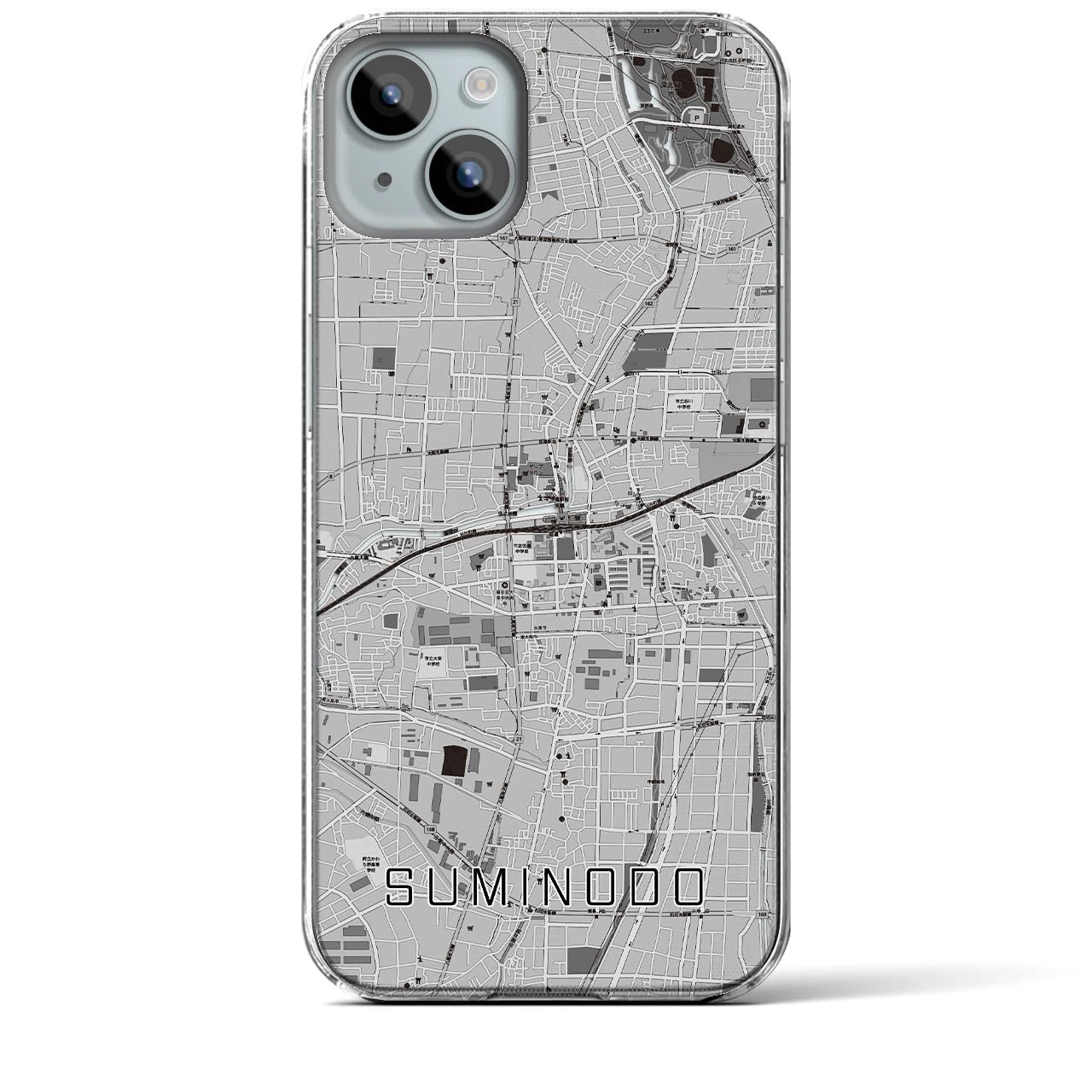 【住道(大阪府)】地図柄iPhoneケース(クリアタイプ)