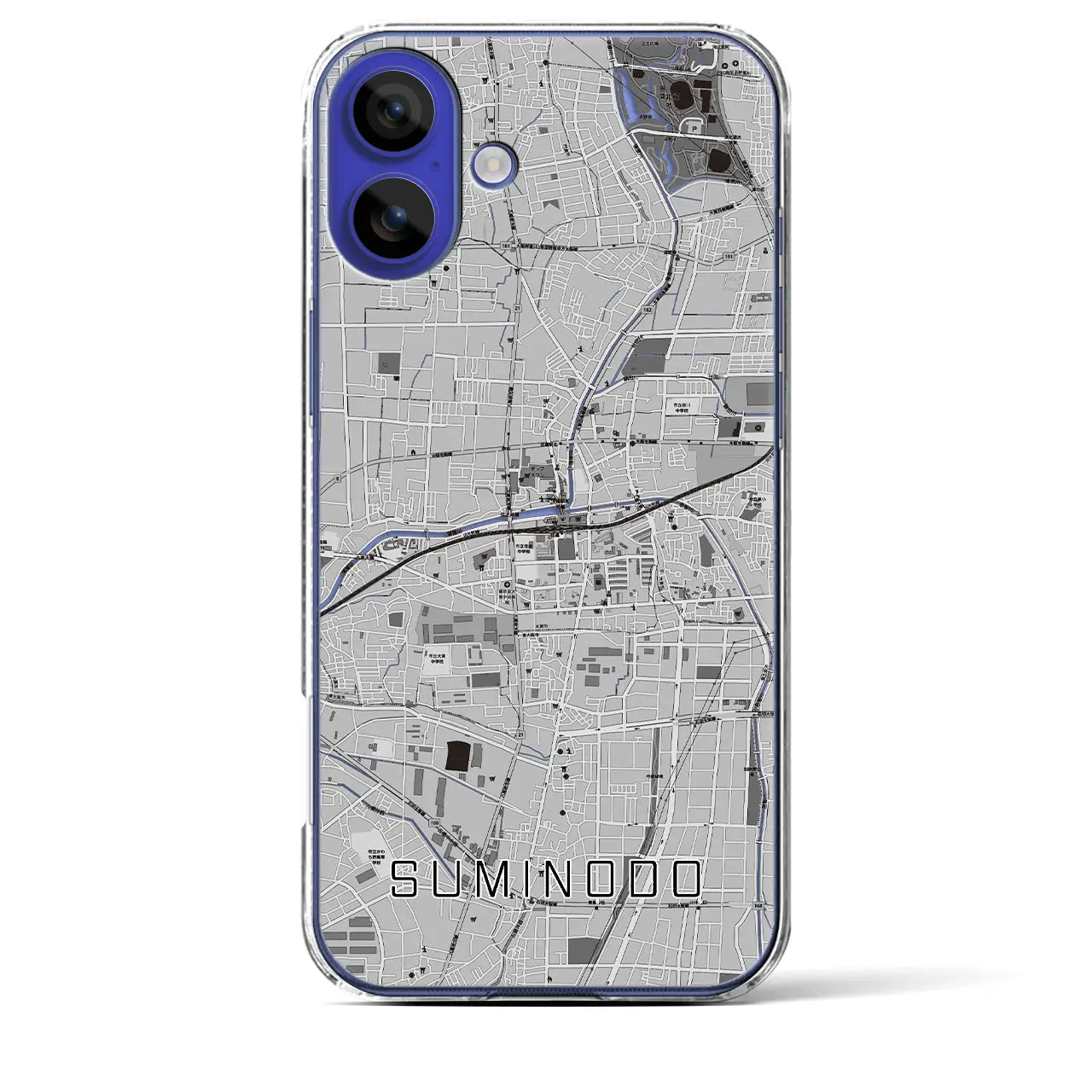 【住道(大阪府)】地図柄iPhoneケース(クリアタイプ)