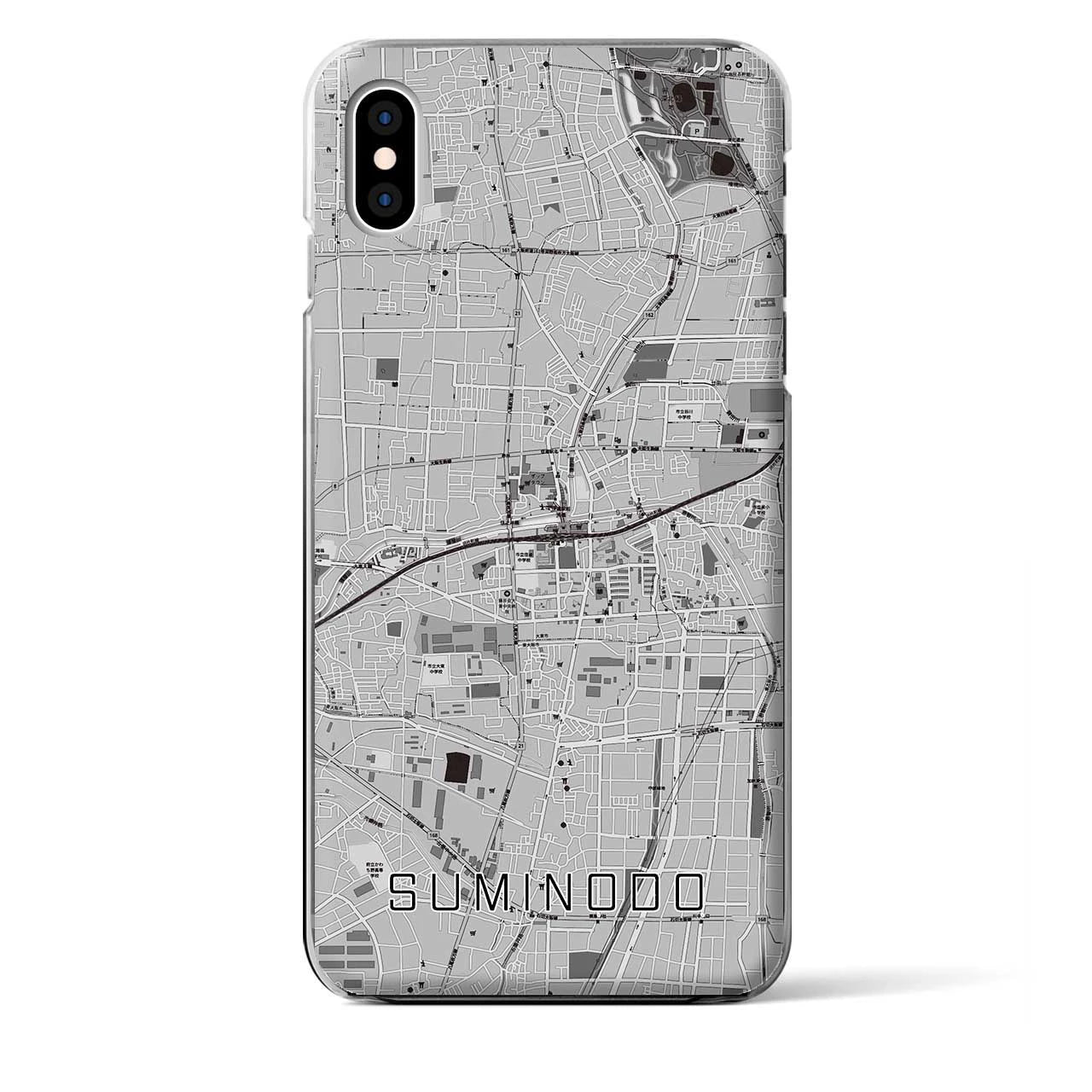 【住道(大阪府)】地図柄iPhoneケース(クリアタイプ)