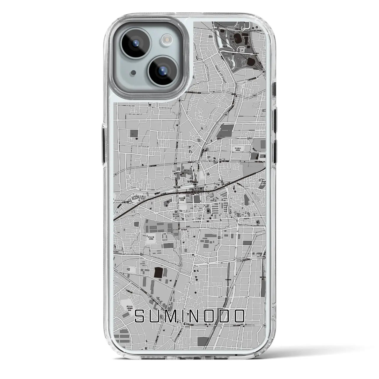 【住道(大阪府)】地図柄iPhoneケース(MagSafeタイプ)