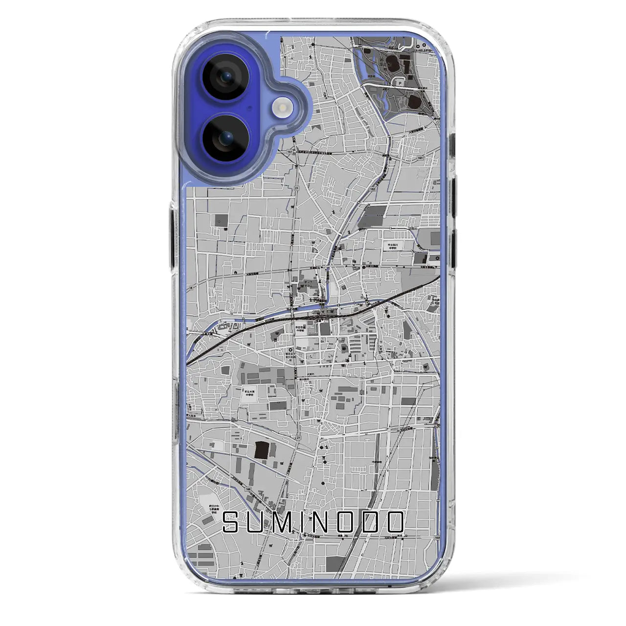【住道(大阪府)】地図柄iPhoneケース(MagSafeタイプ)