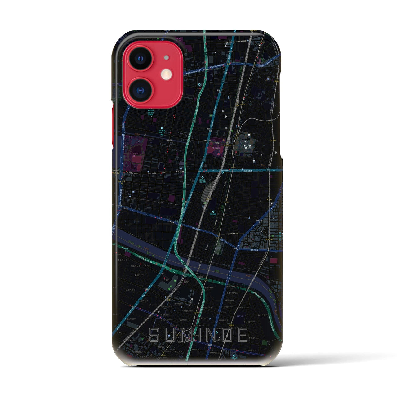 【住之江(大阪府)】地図柄iPhoneケース(バックカバータイプ)