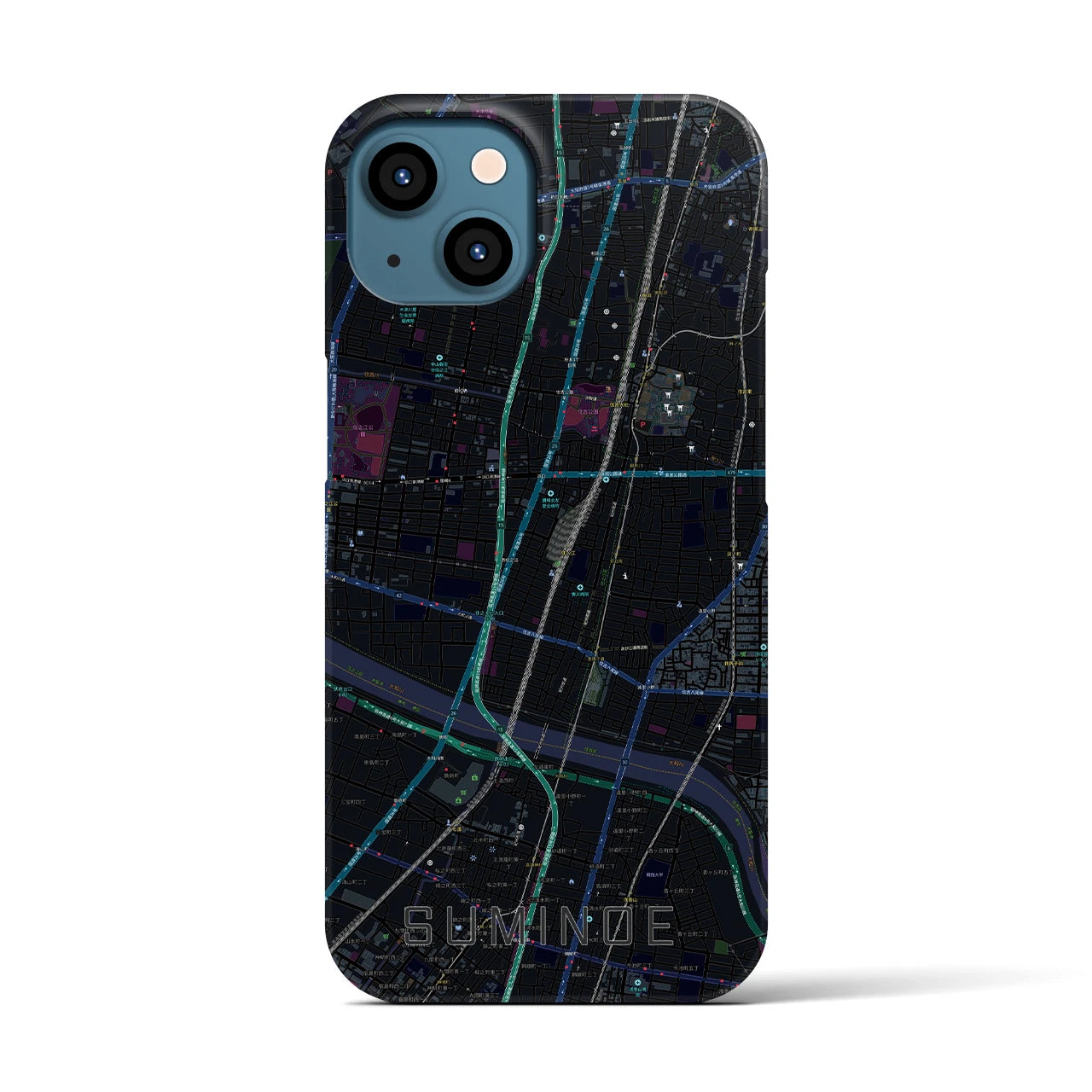 【住之江(大阪府)】地図柄iPhoneケース(バックカバータイプ)