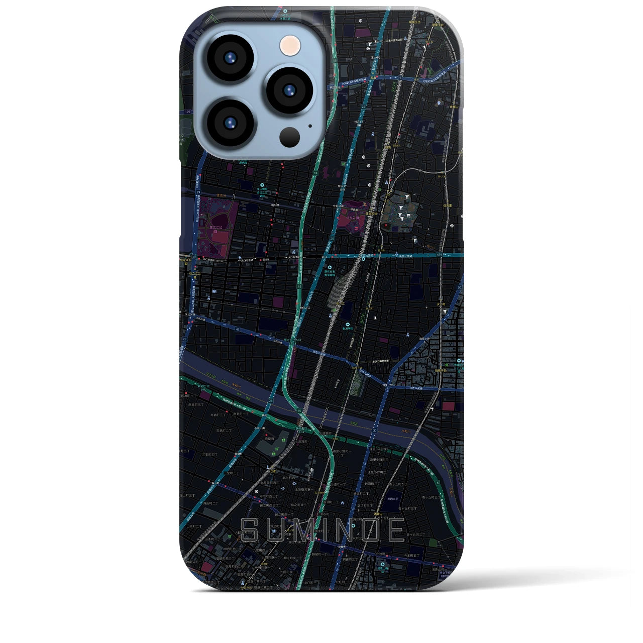【住之江(大阪府)】地図柄iPhoneケース(バックカバータイプ)