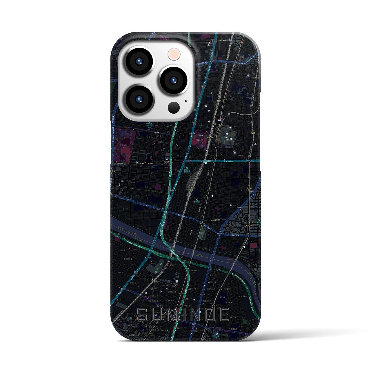 【住之江(大阪府)】地図柄iPhoneケース(バックカバータイプ)