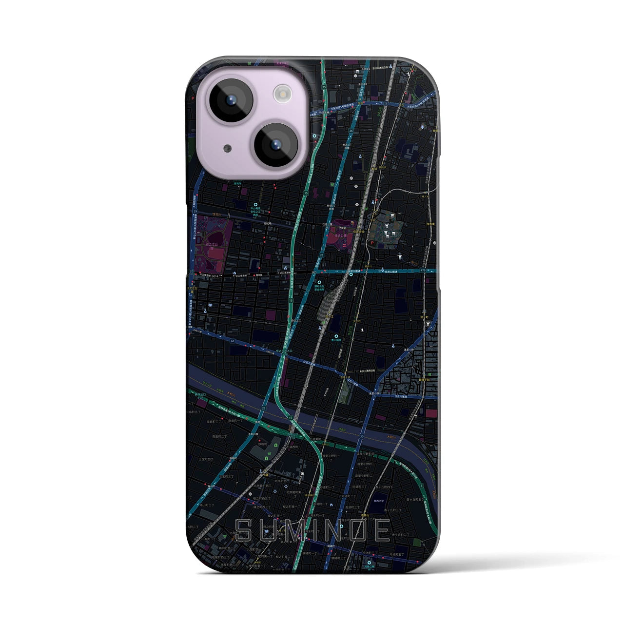 【住之江(大阪府)】地図柄iPhoneケース(バックカバータイプ)