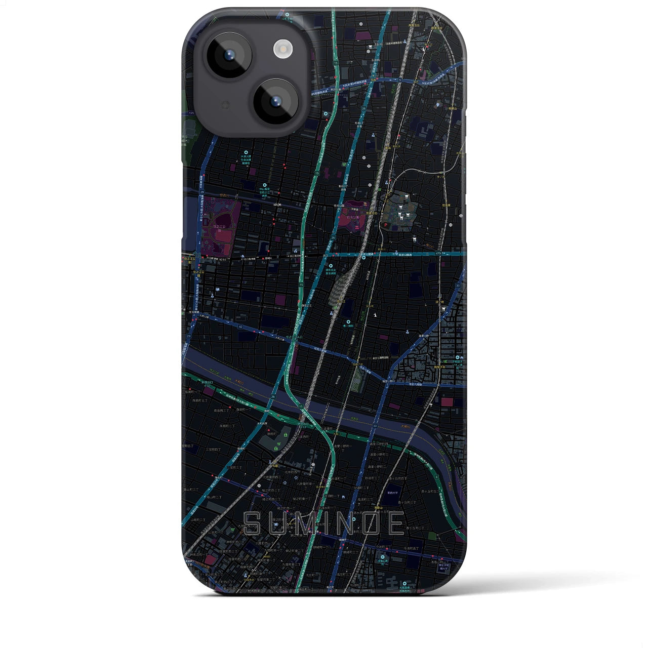 【住之江(大阪府)】地図柄iPhoneケース(バックカバータイプ)