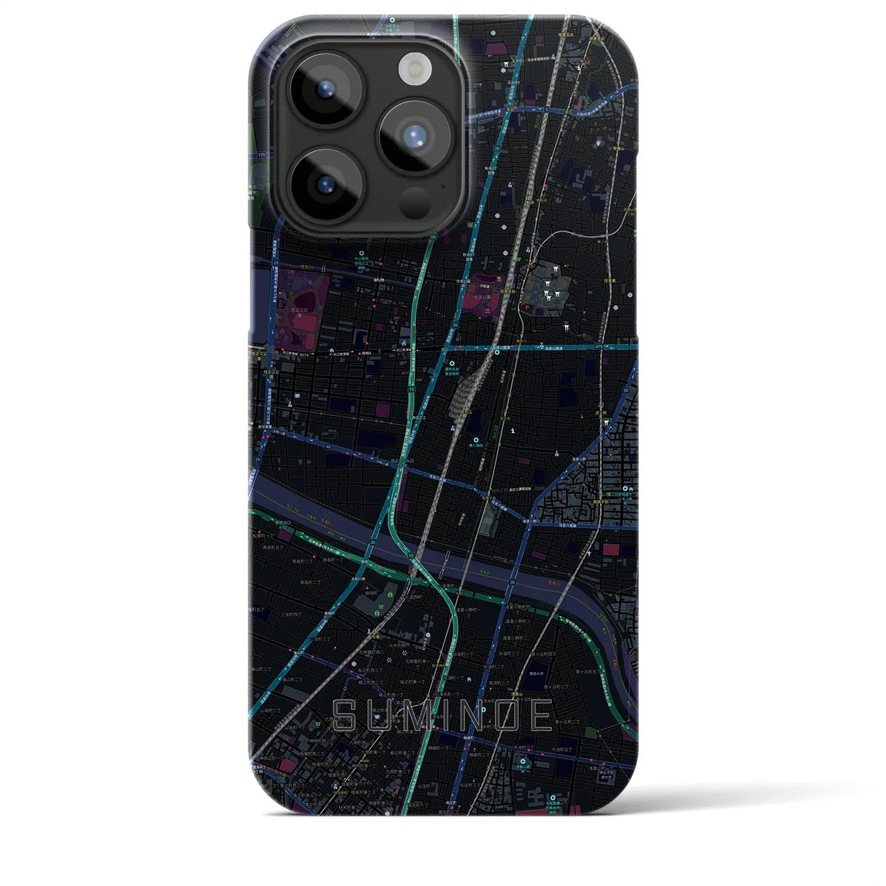 【住之江(大阪府)】地図柄iPhoneケース(バックカバータイプ)