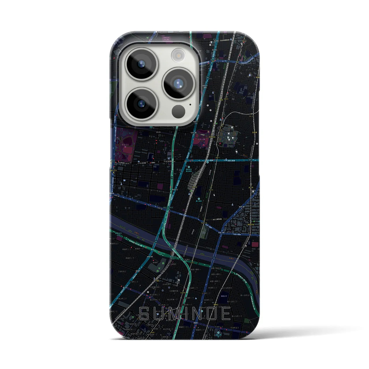 【住之江(大阪府)】地図柄iPhoneケース(バックカバータイプ)