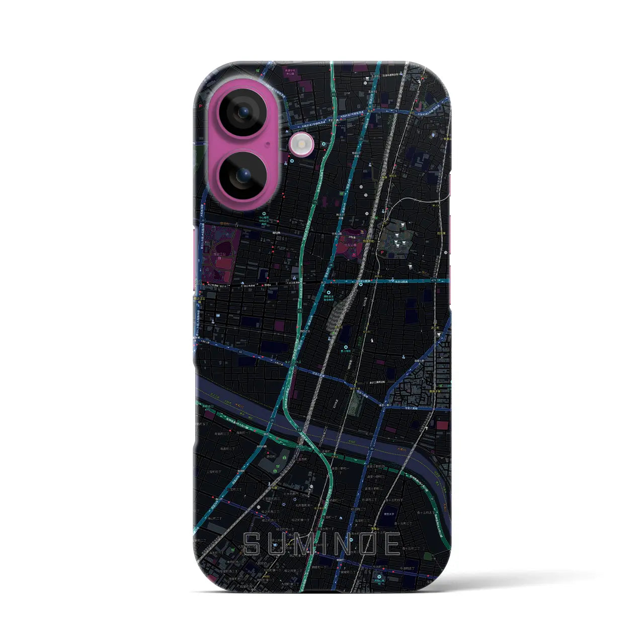 【住之江(大阪府)】地図柄iPhoneケース(バックカバータイプ)