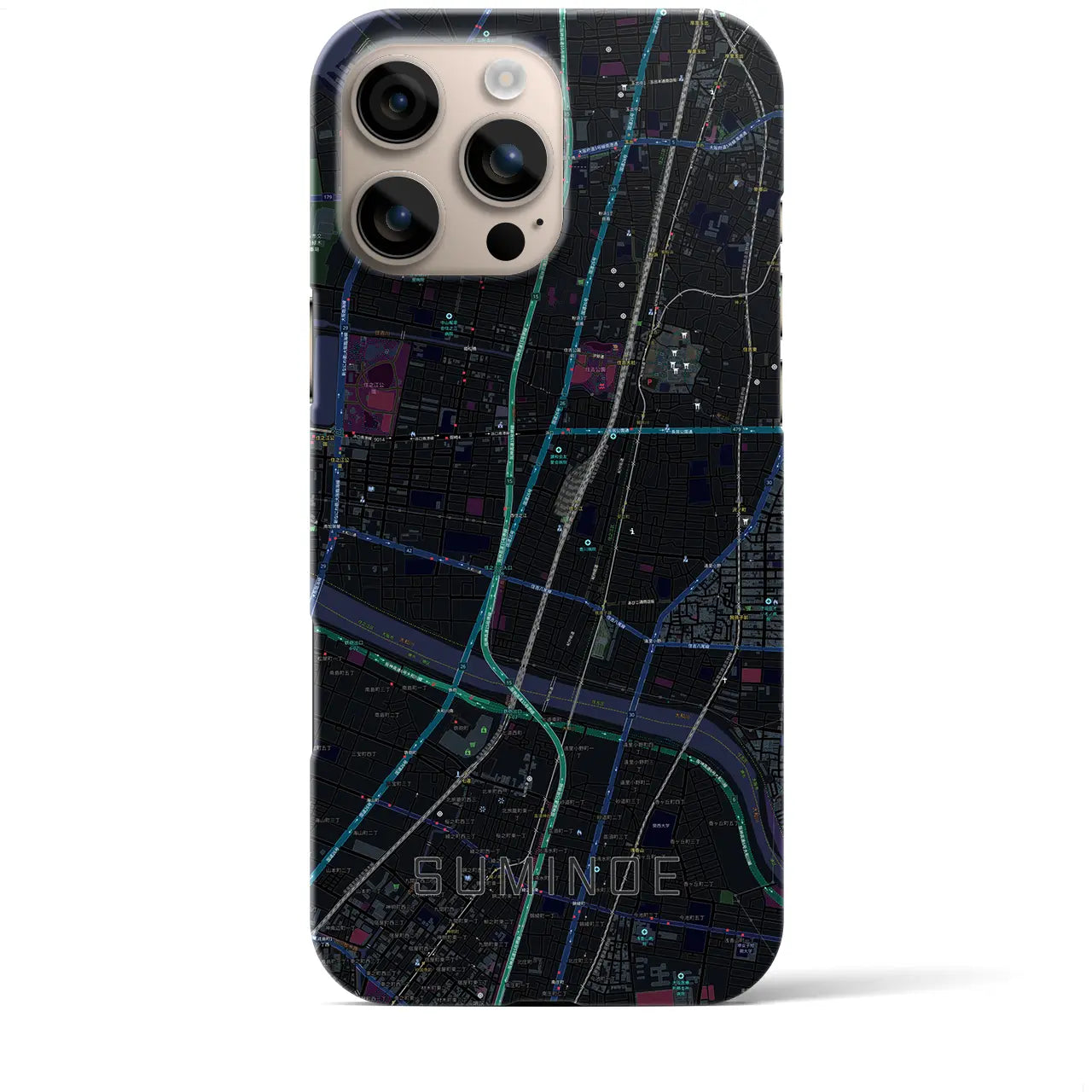 【住之江(大阪府)】地図柄iPhoneケース(バックカバータイプ)