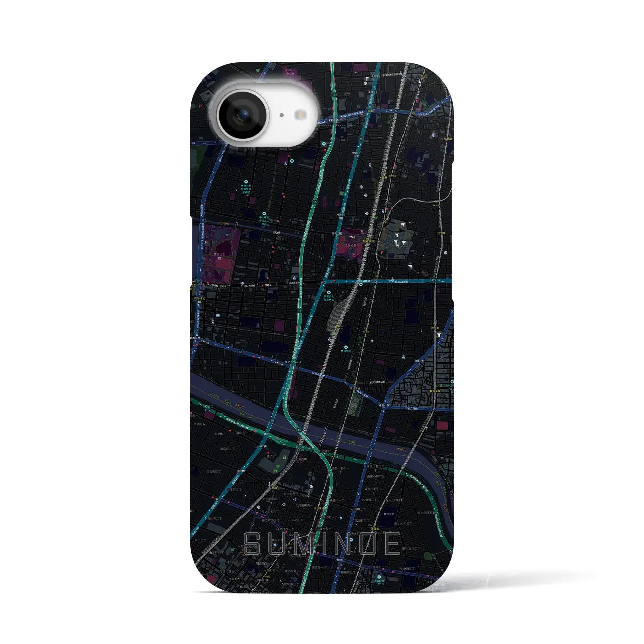 【住之江(大阪府)】地図柄iPhoneケース(バックカバータイプ)