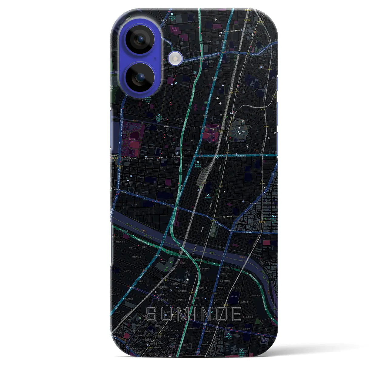 【住之江(大阪府)】地図柄iPhoneケース(バックカバータイプ)