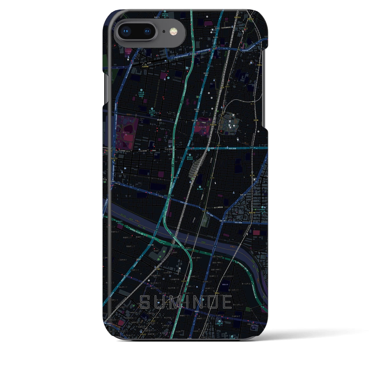 【住之江(大阪府)】地図柄iPhoneケース(バックカバータイプ)