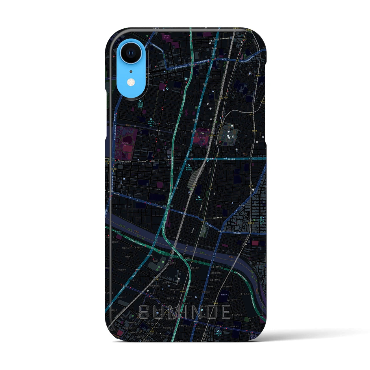 【住之江(大阪府)】地図柄iPhoneケース(バックカバータイプ)