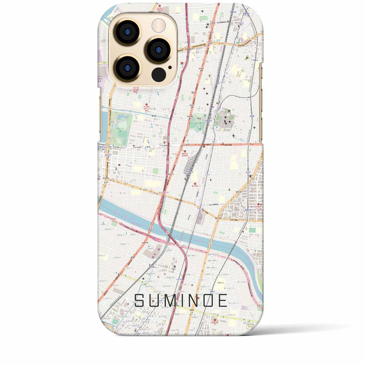 【住之江(大阪府)】地図柄iPhoneケース(バックカバータイプ)