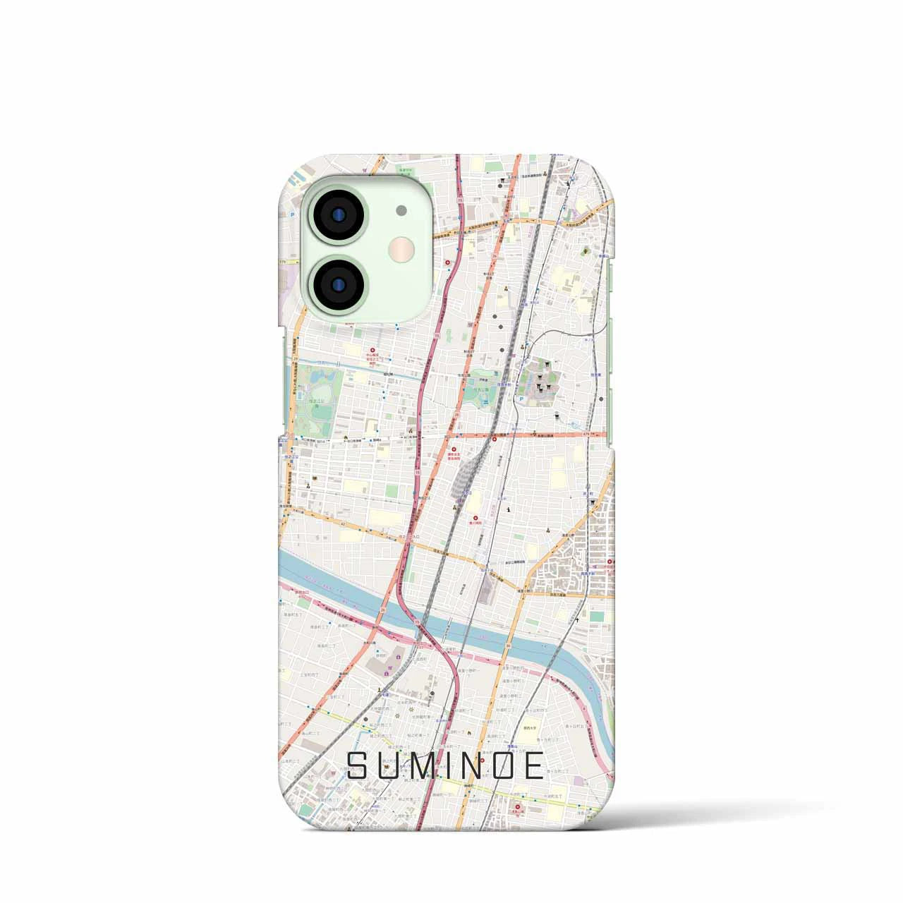 【住之江(大阪府)】地図柄iPhoneケース(バックカバータイプ)