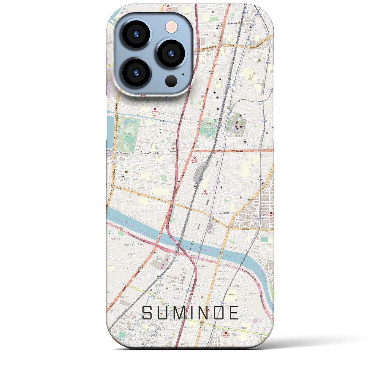 【住之江(大阪府)】地図柄iPhoneケース(バックカバータイプ)