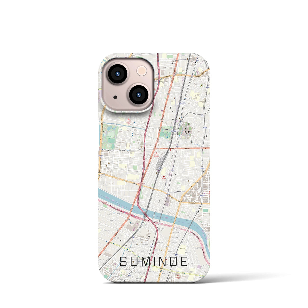 【住之江(大阪府)】地図柄iPhoneケース(バックカバータイプ)