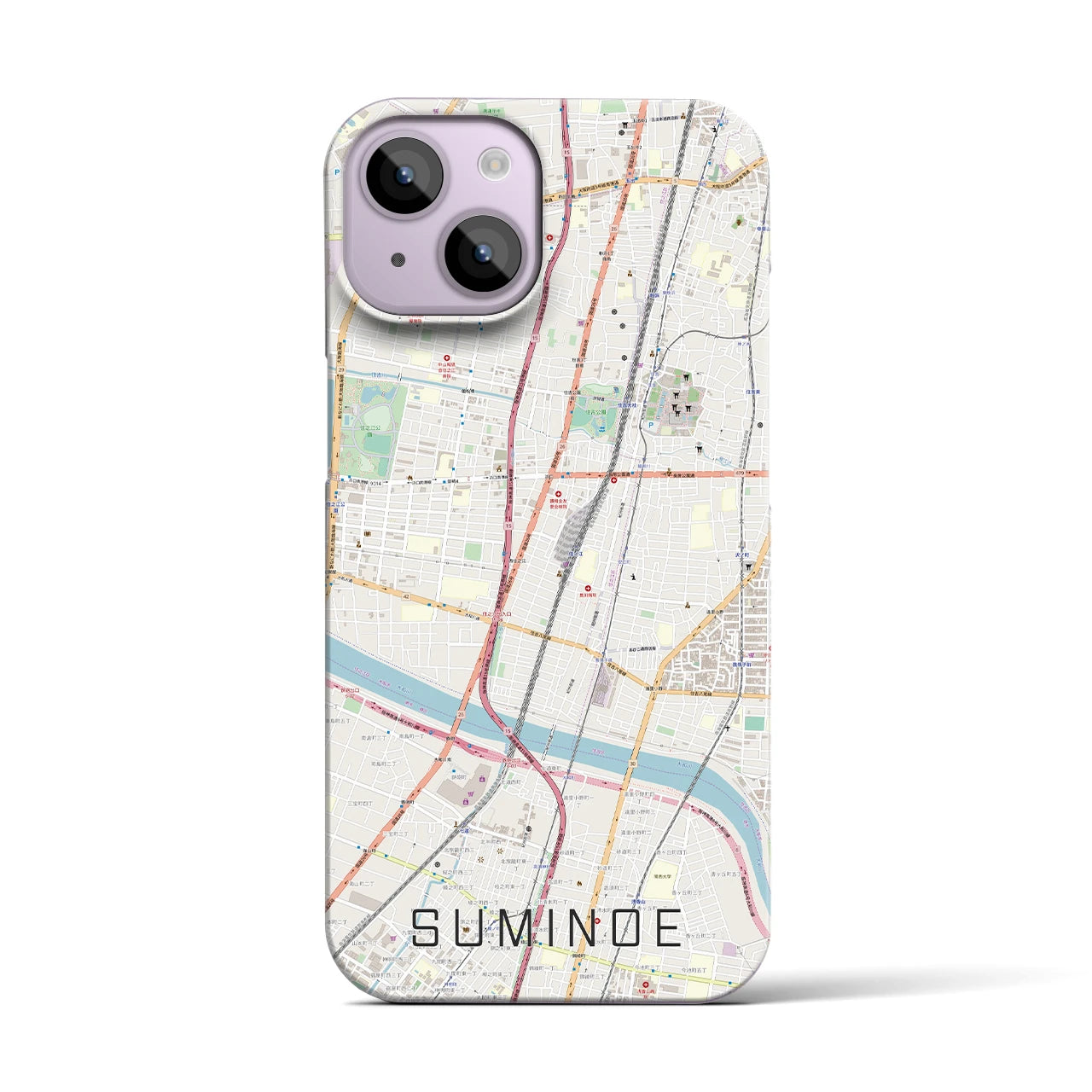 【住之江(大阪府)】地図柄iPhoneケース(バックカバータイプ)