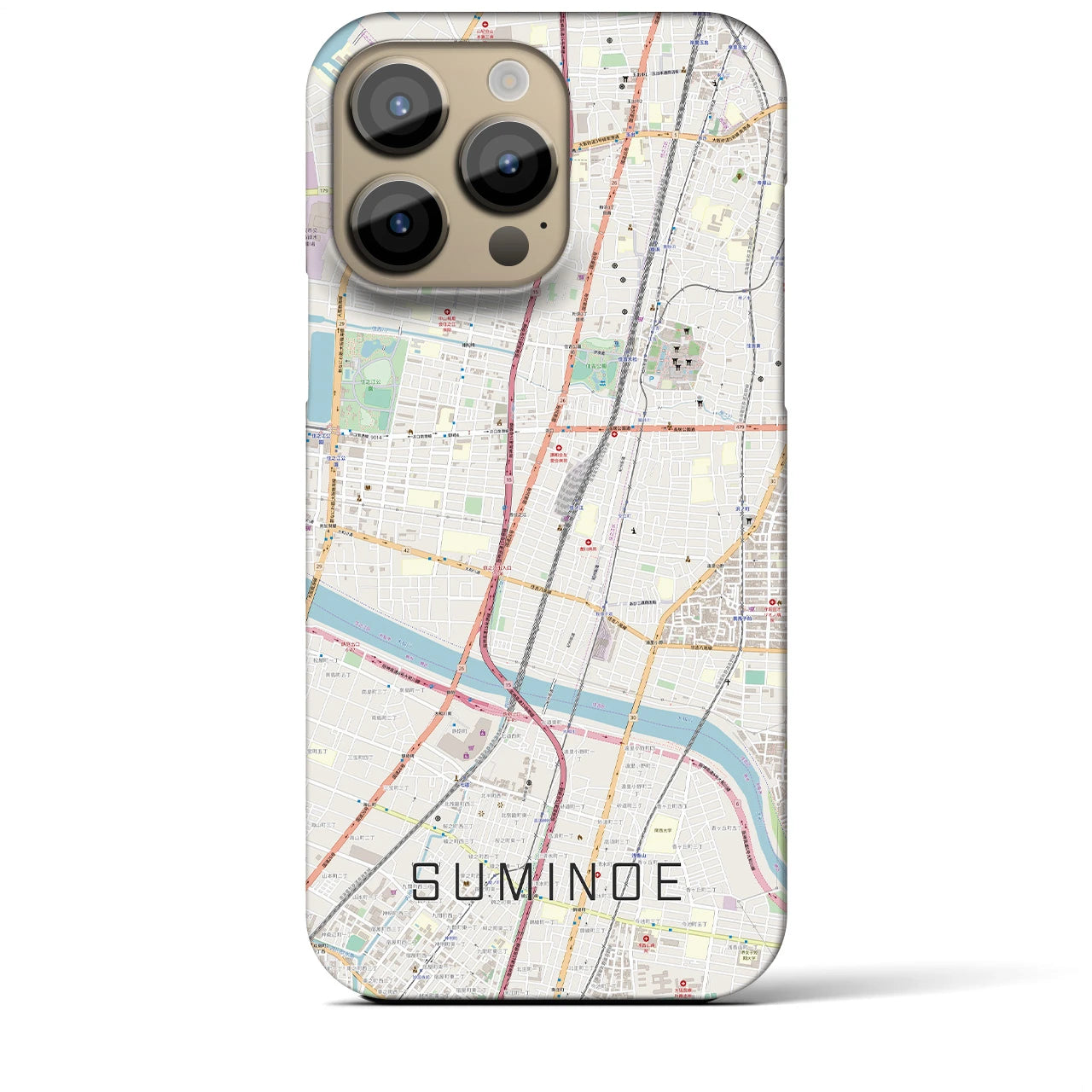 【住之江(大阪府)】地図柄iPhoneケース(バックカバータイプ)