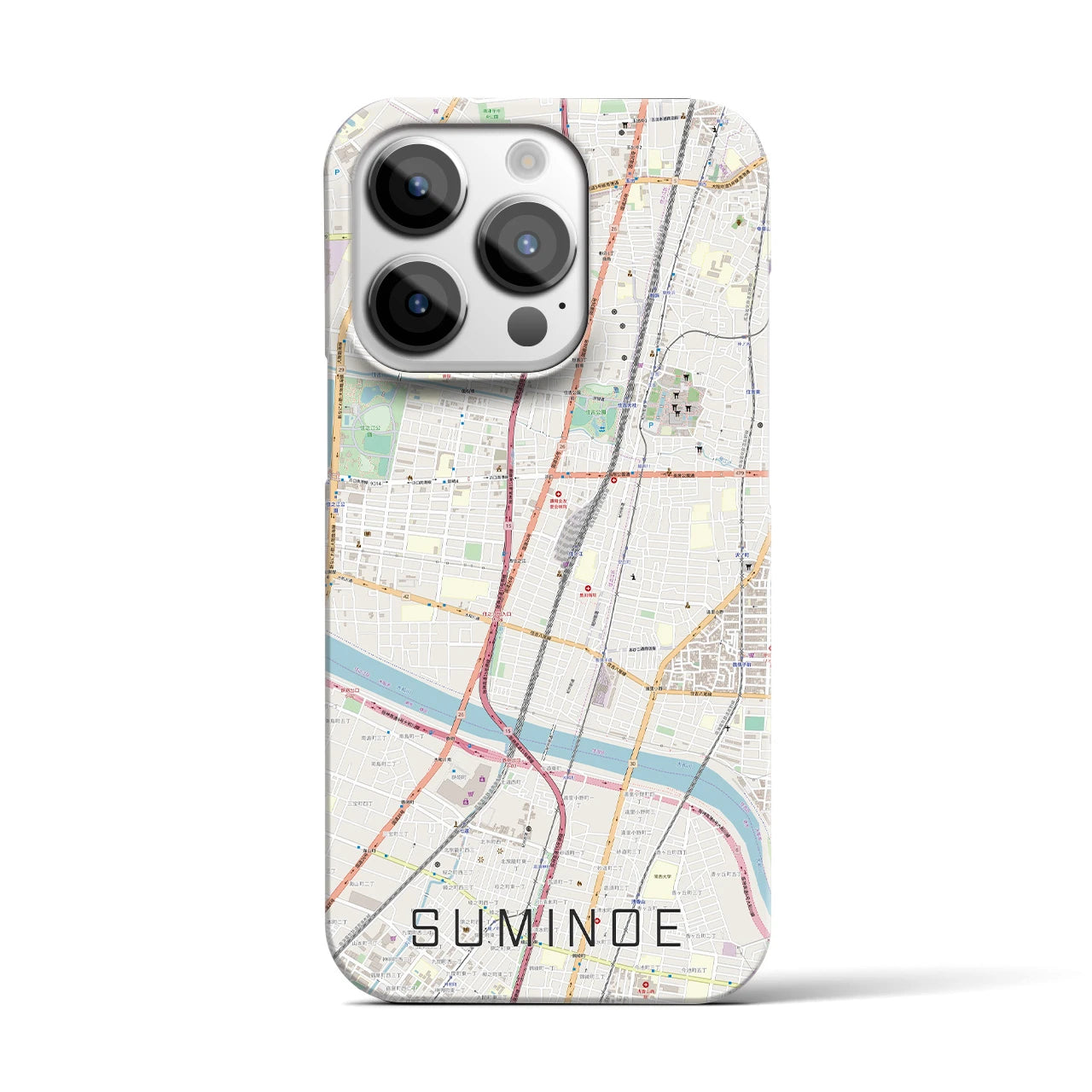 【住之江(大阪府)】地図柄iPhoneケース(バックカバータイプ)