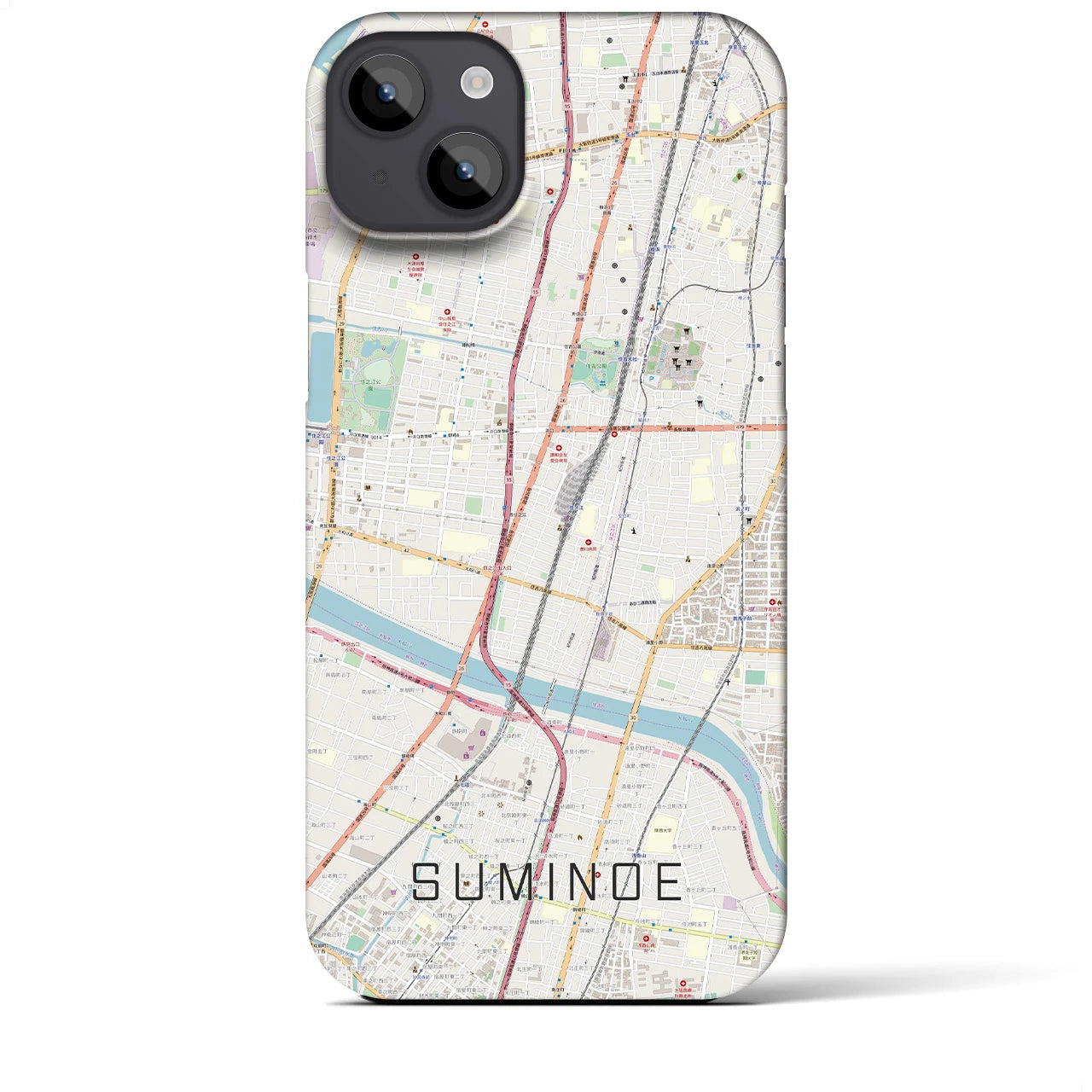【住之江(大阪府)】地図柄iPhoneケース(バックカバータイプ)