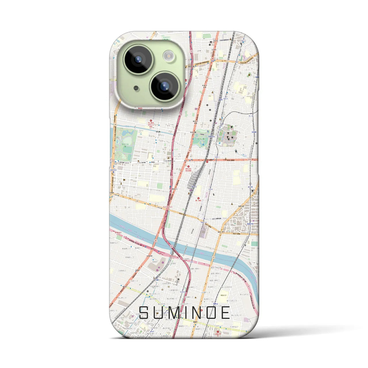 【住之江(大阪府)】地図柄iPhoneケース(バックカバータイプ)