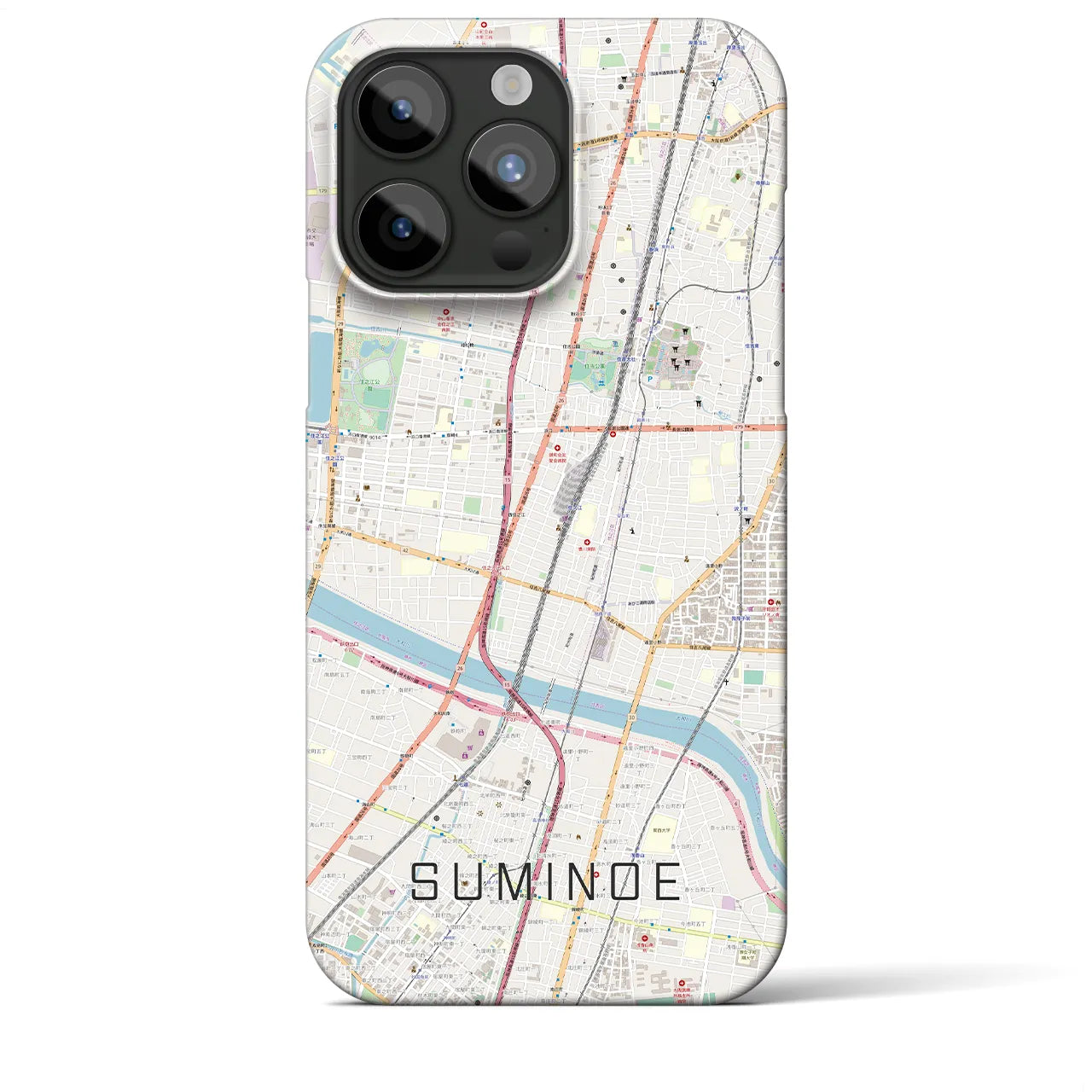 【住之江(大阪府)】地図柄iPhoneケース(バックカバータイプ)