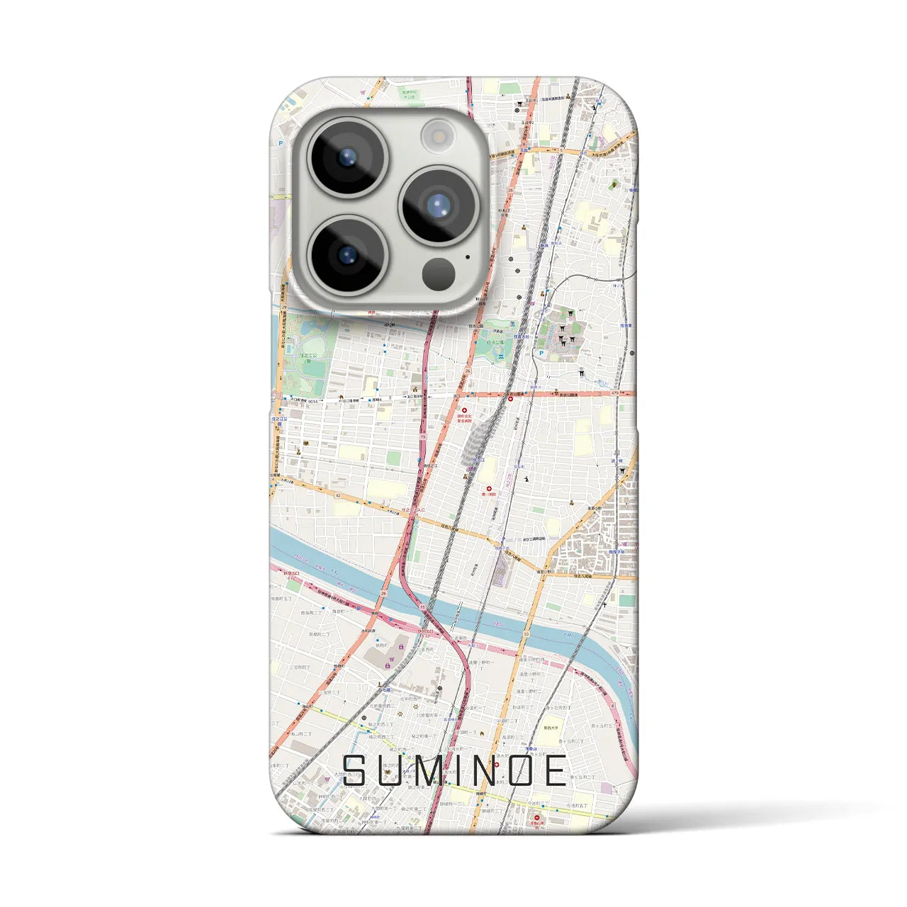 【住之江(大阪府)】地図柄iPhoneケース(バックカバータイプ)