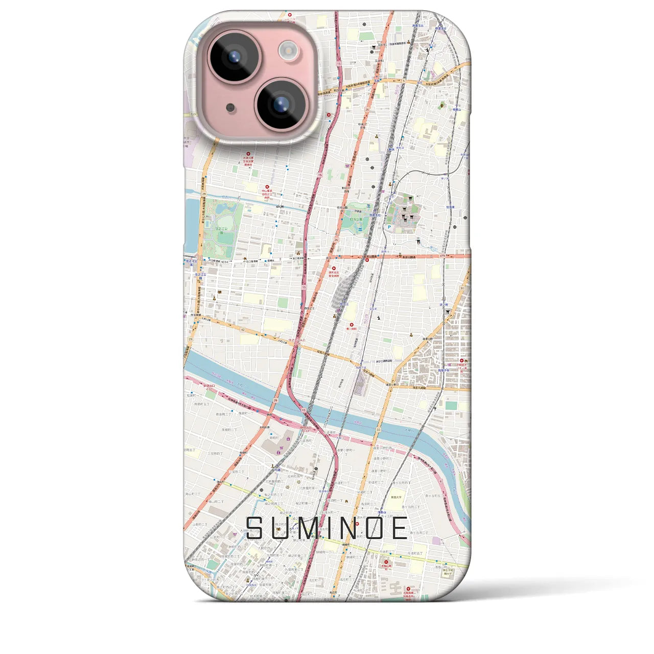 【住之江(大阪府)】地図柄iPhoneケース(バックカバータイプ)