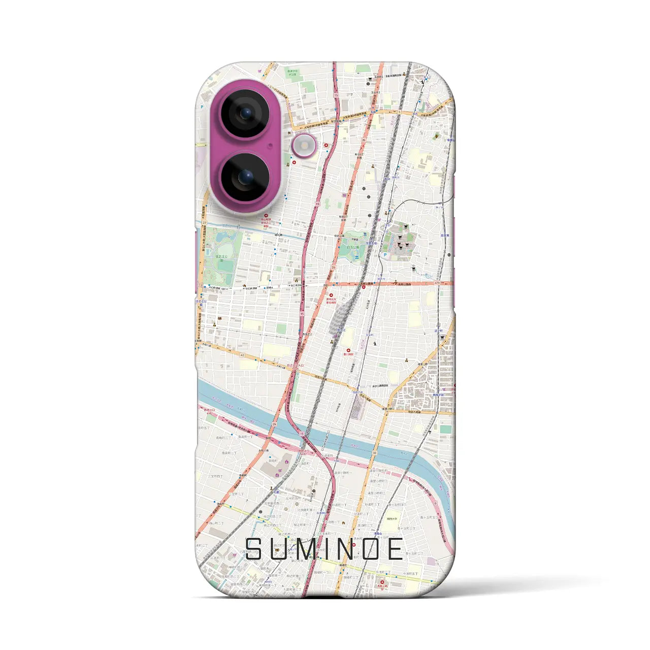 【住之江(大阪府)】地図柄iPhoneケース(バックカバータイプ)